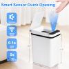 Anborry Bathroom Trash Cans with Lid Touchless Automatic Motion Sensor 4 Gallon Small Garbage Can, Smart Electric Plastic Narrow Garbage Bin for Living Room Bedroom Office Kitchen (White) view 4
