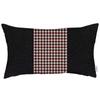 12" X 20" Black and Red Houndstooth Zippered Handmade Polyester Lumbar Pillow Cover view 1