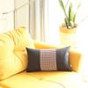 12" X 20" Black and Red Houndstooth Zippered Handmade Polyester Lumbar Pillow Cover view 4