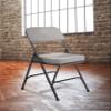 2 Pack Upholstered Premium Folding Chairs with Metal Frame and Fabric Padded Seat, 300 lbs Capacity (Grey) view 2