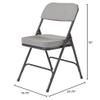 2 Pack Upholstered Premium Folding Chairs with Metal Frame and Fabric Padded Seat, 300 lbs Capacity (Grey) view 3