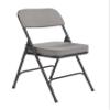 2 Pack Upholstered Premium Folding Chairs with Metal Frame and Fabric Padded Seat, 300 lbs Capacity (Grey) view 4