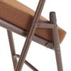 2 Pack Upholstered Premium Folding Chairs with Metal Frame and Fabric Padded Seat, 300 lbs Capacity (Gold/Brown) view 4