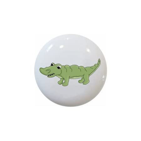 Jungle Safari Cute Wild Life - DECORATIVE Ceramic Dresser Drawer PULLS Cabinet Cupboard KNOBS (gator)