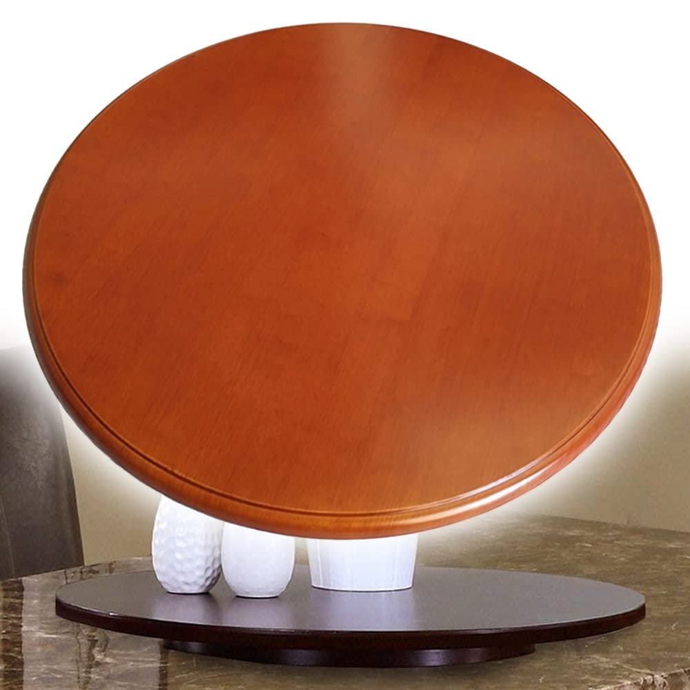 ZJIEX 27" 32" 36" Wooden Lazy Susan Turntable Dining Table Rotating Serving Tray Round Tabletop Serving Plate, Silent/Smooth, Rotate By Hand (Color : Begonia, Size : 70cm/27")