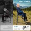 EVER ADVANCED Tall Directors Chair with Cup Holder 31", Bar Height Folding Chair for Camping, Sports with Carry Bag, Mesh Pockets and Footrest, Heavy Duty 300 lbs, Blue view 4