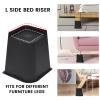 MYMULIKE Bed Risers 8 inch, Oversized Furniture Risers, Support Up to 6000 Lbs, Lift 8 inch for Couch, Sofa, Table,Chair (Black 4 Pack, 8 inch) view 3
