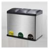Garbage Recycling Bin Foot-Operated Trash Can with Lid Large Capacity Stainless Steel Trash Can Household Kitchen Dry and Wet Garbage Classification Garbage Bin Kitchen Trash Can (Size : Silver-45L) view 1