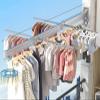 Versatile Wall Mounted Retractable Clothes Drying Rack - Heavy Duty Laundry Hanger with Space Saving Design and Collapsible Feature for Multifunctional Use (Silvery-3 pole with 4 Horizontal bar) view 1