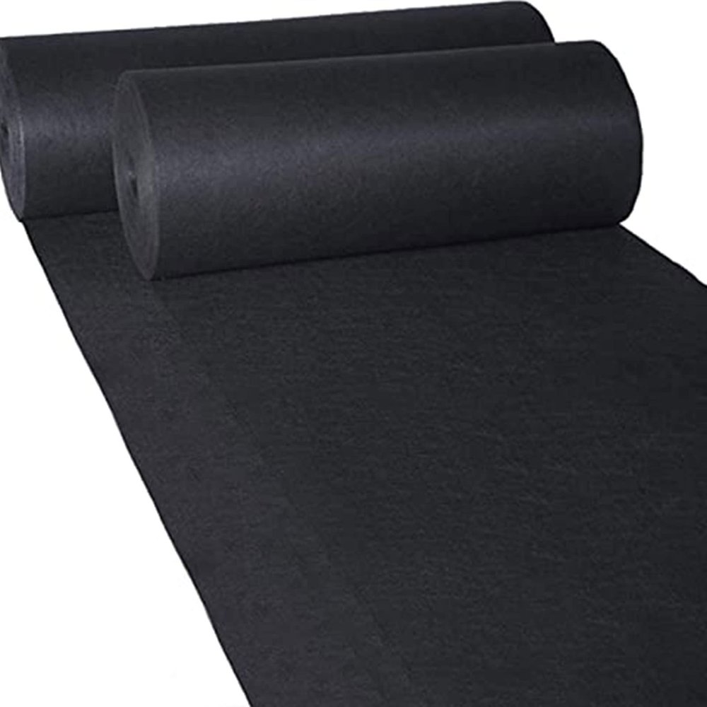 Wedding Aisle Runner Carpet, Black Walkway Floor Carpet Rug 2mm Thickness Polyester Runway Runner Event Carpet for Wedding Decorations, Customizable (Size : 1.5x30m)