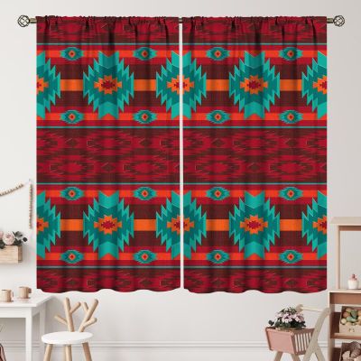 ZhiRain Vintage Aztec Curtains Native American Navajo Western Southwest Retro Tribal Geometric Boho Curtain with Rod Pocket for Room Home Decor Drapes Window Treatments 2 Panels Set 84" W X 84" L