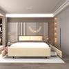 Anwickmak Classic Steamed Bun Back Metal Frame Solid Wood Ribs with Four Storage Drawers Spongy Bag Comfortable and Elegant Atmosphere No Box Spring NeededEasy Assembly k Size (Beige+Yellow) view 4