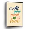 PUCHYUCT All You Need Is Love Canvas Wall Art 70S Poster Inspirational Quote Sign Stretched And Framed Ready To Hang For Living Room,Bedroom,Classroom Etc (16" X 24") view 1