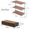 DMCHENGMA Quick-Fold Side Table, 304 Stainless Steel Frame + Solid Wood Desktop Table Portable Fold Up Table Outdoor Utility Folding Tables, Free Installation Shelf view 2