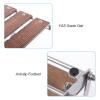 DMCHENGMA Quick-Fold Side Table, 304 Stainless Steel Frame + Solid Wood Desktop Table Portable Fold Up Table Outdoor Utility Folding Tables, Free Installation Shelf view 4