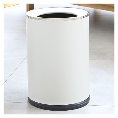 DYPASA Garbage Can Round Bathroom TrashMetal Trash Canfor Easy Cleaningfor Bedroom Bathroom and Office9.61inches Diameter X 12.99inches Height Wastepaper Basket (Color : Gold)