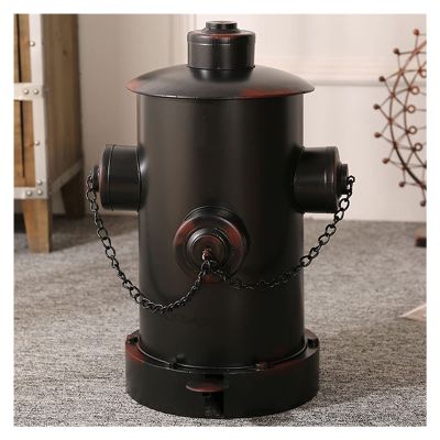 DYPASA Garbage Can Outdoor Trash CanMini Metal Pedal BinIron Art Decoration Pedal Type Trash CanPedal Type Refuse Bin Vintage Ornaments Wastepaper Basket (Color : Black)