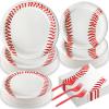 200 Pcs Baseball Party Plates Napkins Supplies Baseball Birthday Decorations Disposable Paper Dinnerware Tableware Set Party Decoration Favors for Kids Serves 50 view 1