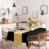 12 Pack Black and Gold Tablecloth and Table Runner Set Party Decorations, Black and Gold Plastic Disposable Tablecloth and Satin Table Runner for Wedding Birthday Bridal Graduation Anniversary Party view 4