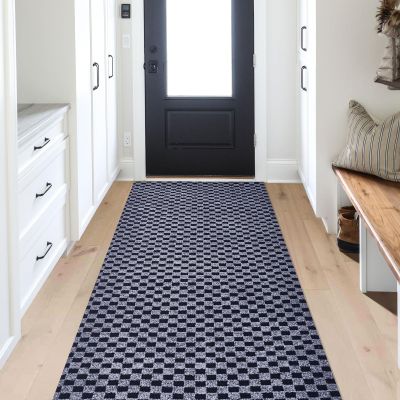 ANTPOP Runner Rug 4ft x 26ft Outdoor Indoor Runner Rugs with Rubber Backing Washable Rug Runner Carpet for Hallway Entryway Kitchen Bathroom Laundry Room Balcony Garage Patio
