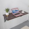 FOF FRIEND OF FAMILY Industrial Rustic Wall Mounted Table, Dining Table Desk, Soild Pine Wood Wall Mounted Bar Tables (Walnut Color, 40" X 18") view 4