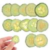 12pcs Real Dried Cucumber Slices Natural Pressed Cucumber Props Fruit Vegetables Model for Resin Art, DIY Crafts, Jewelry Making, Soap & Candle Decor Green - 1.34inch view 1
