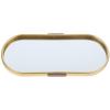 Cabilock Xmas Vintage Gold Mirror Jewelry Tray, Oval Display Tray 23x9.5cm view 1