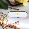 Cabilock Xmas Vintage Gold Mirror Jewelry Tray, Oval Display Tray 23x9.5cm view 4