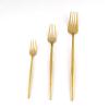 Gugrida Matte Finish Gold Cake Fork Salad Forks Mini Forks, Round Handle 18/10 Stainless Steel Matte Flatware Cutlery Set for 20, 5.31-Inch view 2