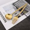 Gugrida Matte Finish Gold Cake Fork Salad Forks Mini Forks, Round Handle 18/10 Stainless Steel Matte Flatware Cutlery Set for 20, 5.31-Inch view 3