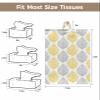 Yellow and Grey Leaf Texture Tissue Box Cover, Car Tissue Holder with Hanging, Abstract Art Leaves Toilet Tissue Holder for Bathroom Office Desk, Reusable Travel Tissue Box Holder 2PCS view 2