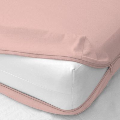Zipper Fitted Sheet 5 Inch Drop Extra Deep Pocket, Soft 400 Threadcount 100% Egyptian Cotton, Hotel Quality Bottom Sheet, Shrinkage and Fade Resistant, Easy Care (California King, Pink)