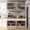 AIEGLE Large Kitchen Pantry Cabinet Set with Wall Mounted Storage Sideboard, Freestanding Wall Storage Cabinet with Shelves, 8 Doors & 2 Drawers, Utility Console Dining Cupboard, White 63" W view 3