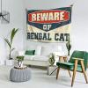 CakJuice Tapestries for Bedroom Beware of Bengal Cat Tapestry Bedroom Accessories Kawaii Room Decor (Size : 100X150CM) view 2