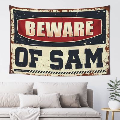 Tapestry Wall Art Beware of Sam Tapestry Tapsterys Wall Tapsterys Wall (Size : 100X150CM)