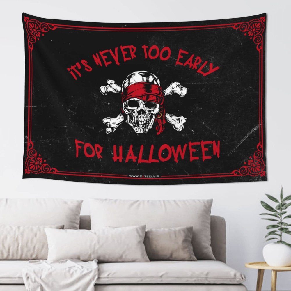 CakJuice Funny Sogns It's Never Too Early for Halloween Tapestry Cave Man Bar Asthetic Bedroom Assecories (Size : 75X100CM)