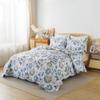 HoneiLife Queen Quilt Bedding Set - 3 Pieces Floral Microfiber Sets Lightweight Bedspreads Wildflower Coverlets Retro Bed Cover All Season Quilts, Blue Branch, Queen/Full-90/''x96/'' view 4
