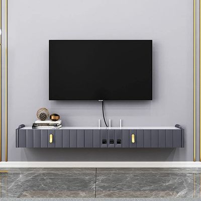 IBOWZ Floating TV Stand Cabinet Wall Mounted Tv Unit Floating Tv Stand Component Shelf,Wall-Mounted Tv Cabinet Console,Wood Video Shelving Shelf,for Bedroom