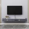 IBOWZ Floating TV Stand Cabinet Wall Mounted Tv Unit Floating Tv Stand Component Shelf,Wall-Mounted Tv Cabinet Console,Wood Video Shelving Shelf,for Bedroom view 1