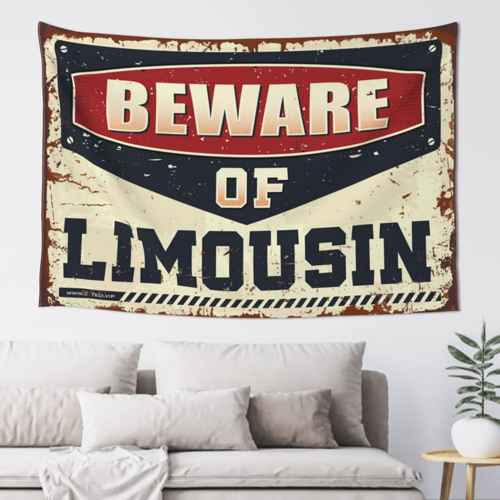 Tapestry Wall Art Beware of Limousin Tapestry Tapsterys Wall Tapsterys Wall (Size : 100X150CM)