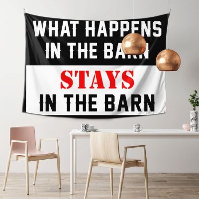 CakJuice Funny Sogns What Happens in The Barn Stays in The Barn Tapestry Cave Man Bar Asthetic Bedroom Assecories (Size : 100X150CM)