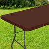 Smiry Rectangle Tablecloth, Elastic Fitted Flannel Backed Vinyl Tablecloths for 6ft Folding Tables, Waterproof Wipeable Table Covers for Indoor, Outdoor, Picnic and Camping (Coffee, 30"x72") view 1