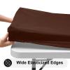 Smiry Rectangle Tablecloth, Elastic Fitted Flannel Backed Vinyl Tablecloths for 6ft Folding Tables, Waterproof Wipeable Table Covers for Indoor, Outdoor, Picnic and Camping (Coffee, 30"x72") view 2