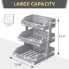 Bamboo 3 Tier Fruit Basket For Counter, Large Capacity Fruit Storage Countertop, Fruit Holder, Wooden Pantry Organizers and Storage, Kitchen Countertop Organizer With Two Banana Hangers (Grey) view 3