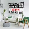 CakJuice Funny Sogns What Happens in The Hot Tub Stays in The Hot Tub Tapestry Cave Man Bar Asthetic Bedroom Assecories (Size : 100X150CM) view 2