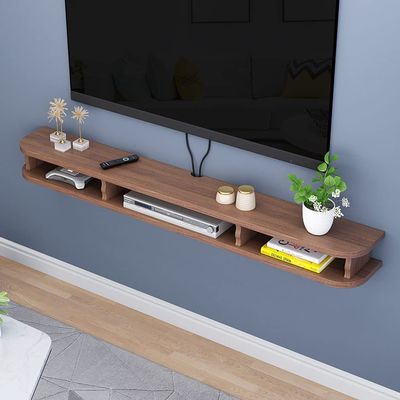 IBOWZ Floating TV Stand Cabinet Floating Shelf for Tv Components Wood Tv Stand Wall Mounted Media Console Entertainment Center Unit for Cable Boxes
