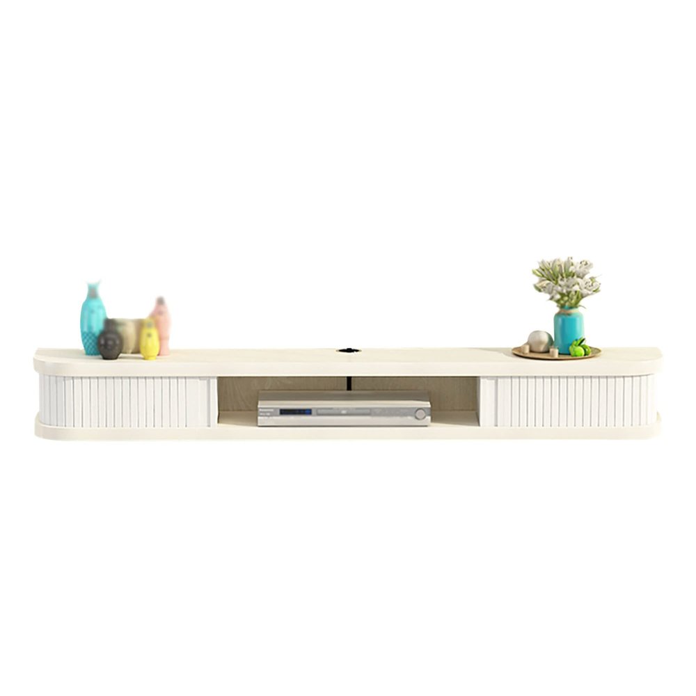 IBOWZ Floating TV Stand Cabinet Floating Tv Cabinet,with Sliding Doors on Both Sides Wall-Mounted Tv Stand with Cable Hole,Suitable for Storouter Set-Top Box DVD Player