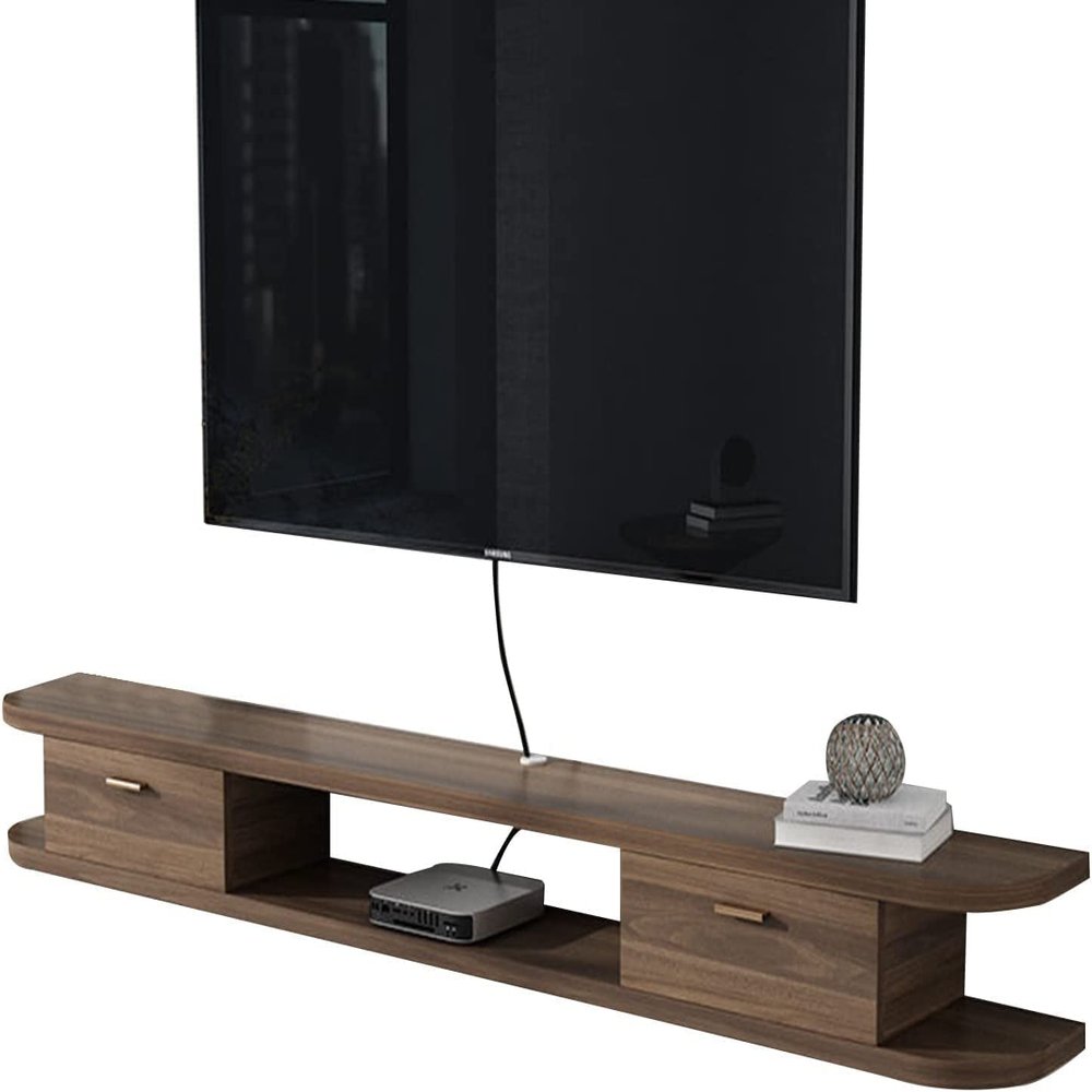 IBOWZ Floating TV Stand Cabinet Wall Mounted Tv Unit Floating Tv Stand,Wall Mounted Entertainment Center,Floating Storage Shelves Tv Wall Shelf