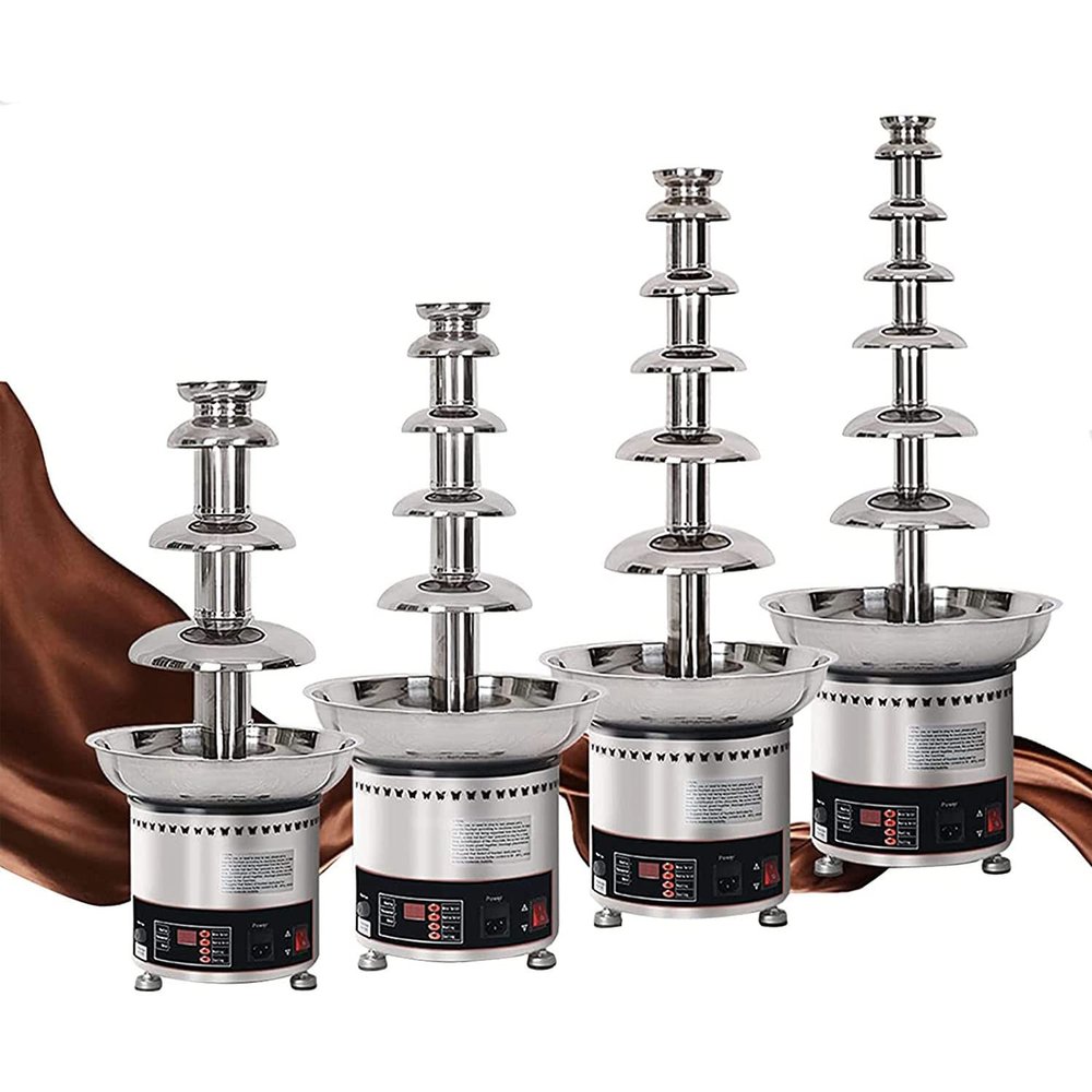 EAGLEG Chocolate Fountain Machine, 4/5/6/7 Tiers Commercial Chocolate Fondue Waterfall with Temperature Control, Sauce Heater for Party Restaurant Wedding Buffet Equipment,6Tier