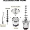 EAGLEG Chocolate Fountain Machine, 4/5/6/7 Tiers Commercial Chocolate Fondue Waterfall with Temperature Control, Sauce Heater for Party Restaurant Wedding Buffet Equipment,6Tier view 4